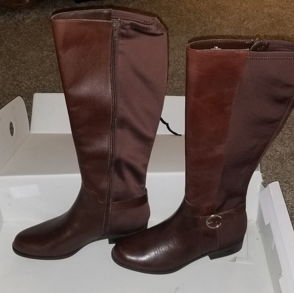 Nine West Couldbe brown leather boots size 7